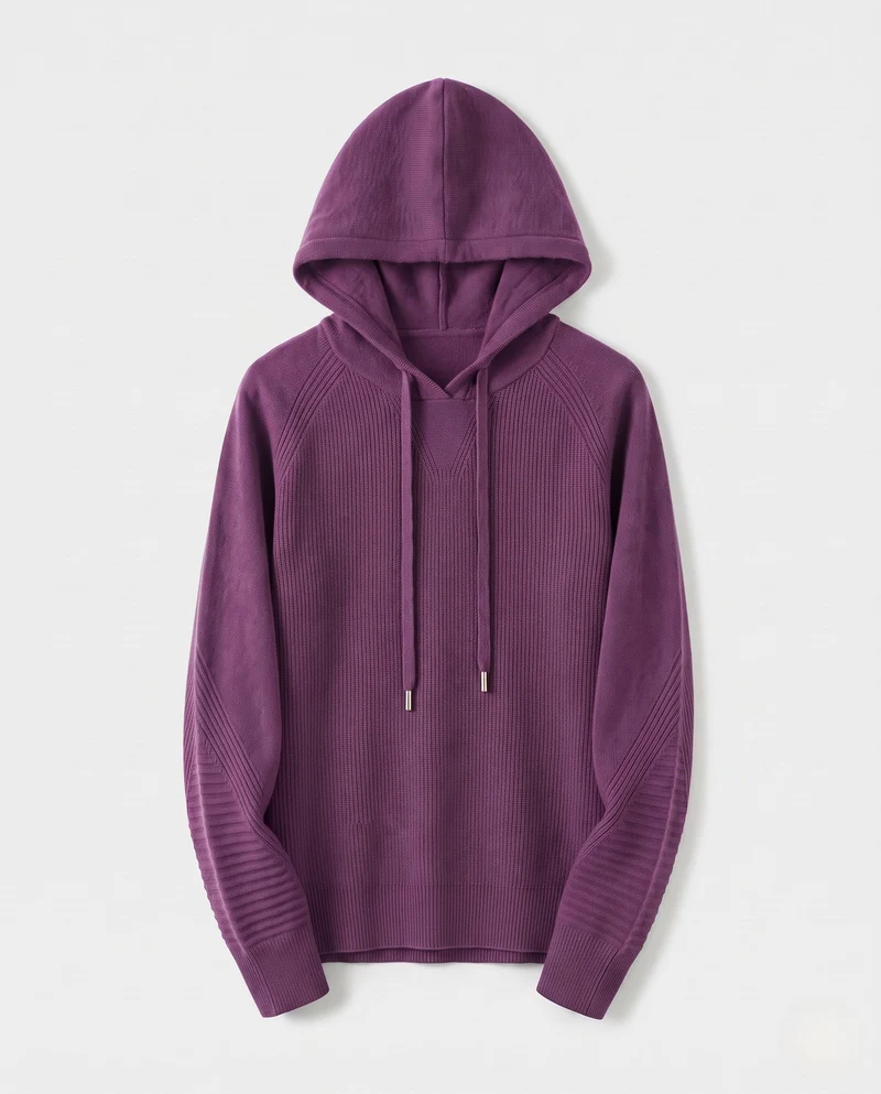 Damen Feinstrick-Kapuzenpullover mit kaschmirähnlicher Haptik und Zierkordeln Nord Taschen