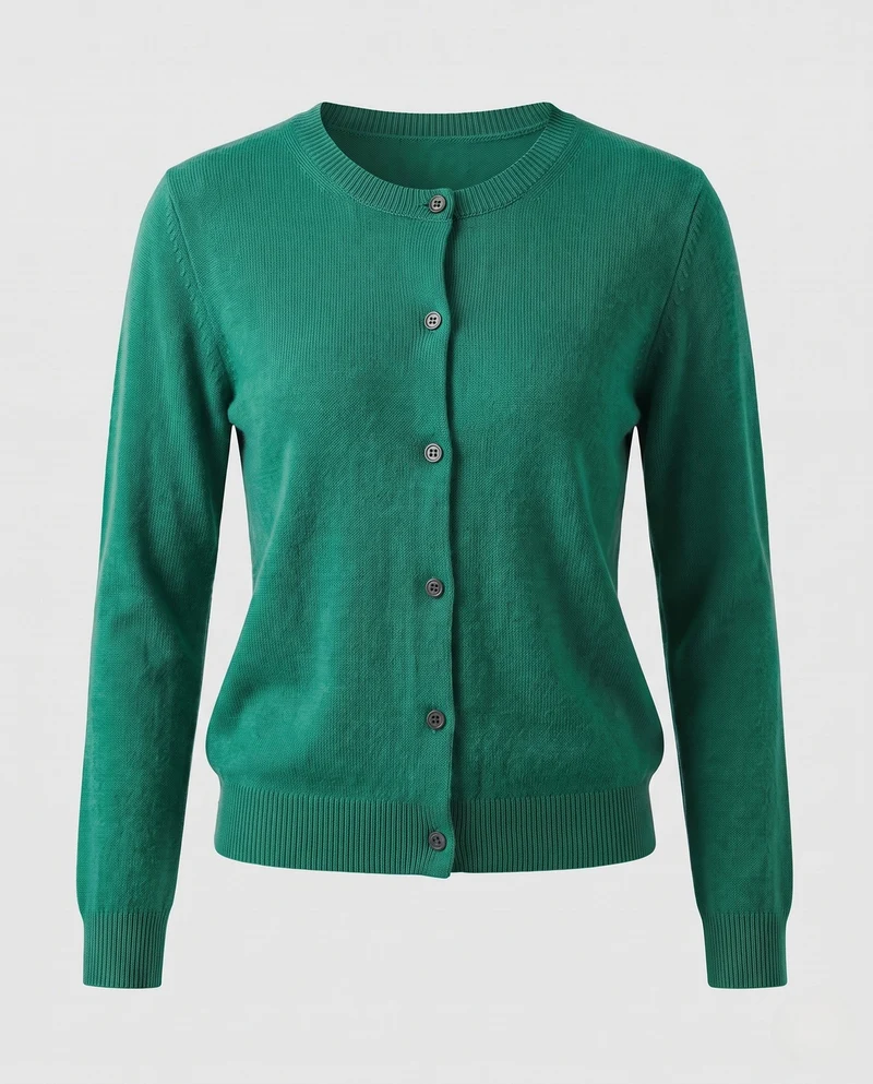 Damen Feinstrick-Cardigan mit sichtbarer Knopfleiste, Rundhalsausschnitt und weichem Fall Nord Taschen