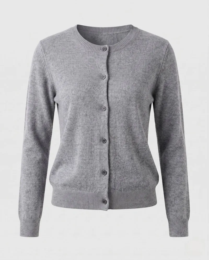 Damen Feinstrick-Cardigan mit sichtbarer Knopfleiste, Rundhalsausschnitt und weichem Fall Nord Taschen