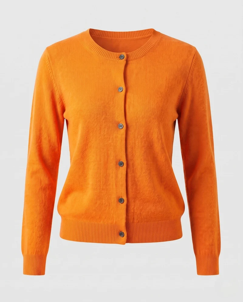 Damen Feinstrick-Cardigan mit sichtbarer Knopfleiste, Rundhalsausschnitt und weichem Fall Nord Taschen