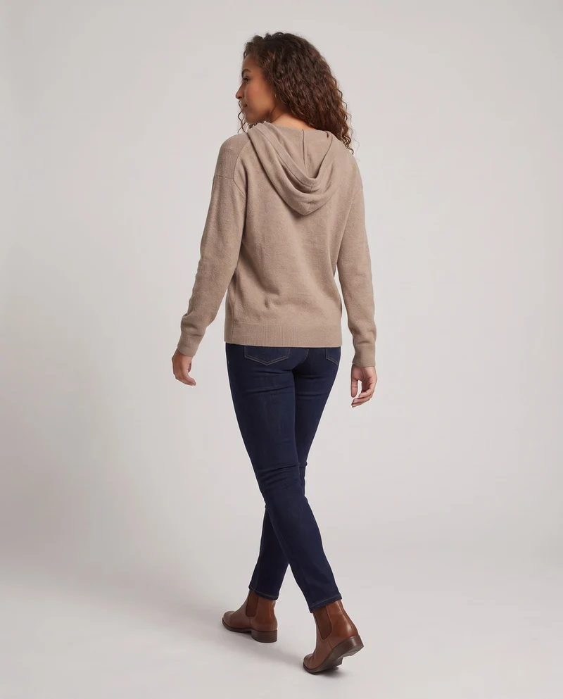 Damen Kapuzenpullover aus feinem Kaschmir‑Look mit lockerer Feinstrick‑Silhouette Nord Taschen