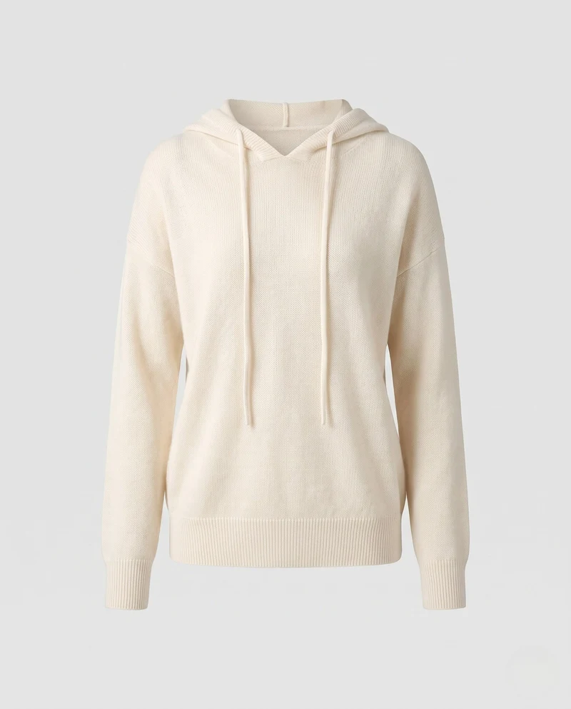 Damen Kapuzenpullover aus feinem Kaschmir‑Look mit lockerer Feinstrick‑Silhouette Nord Taschen