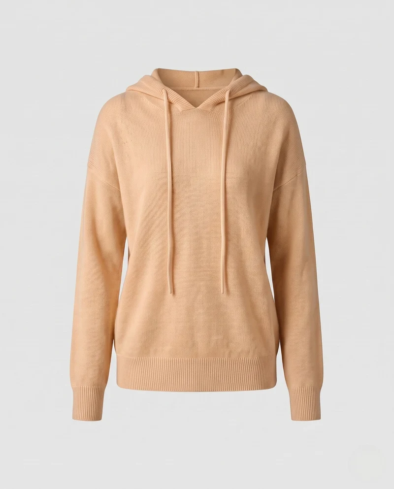 Damen Kapuzenpullover aus feinem Kaschmir‑Look mit lockerer Feinstrick‑Silhouette Nord Taschen