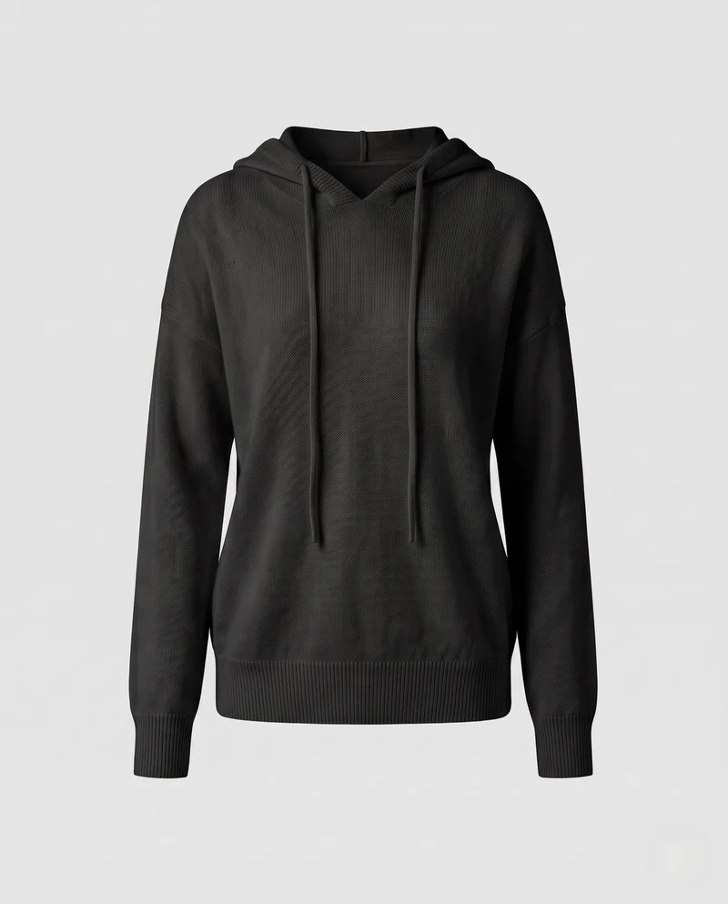 Damen Kapuzenpullover aus feinem Kaschmir‑Look mit lockerer Feinstrick‑Silhouette Nord Taschen