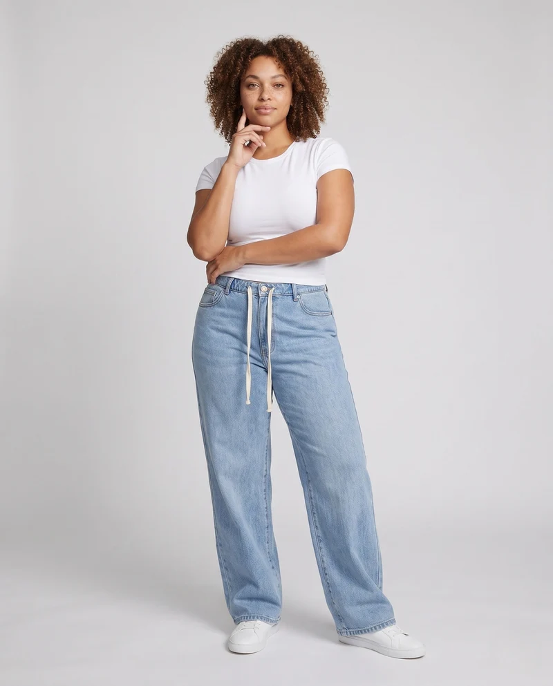 Frauen Bequeme Hohe Taille Jeans Nord Taschen