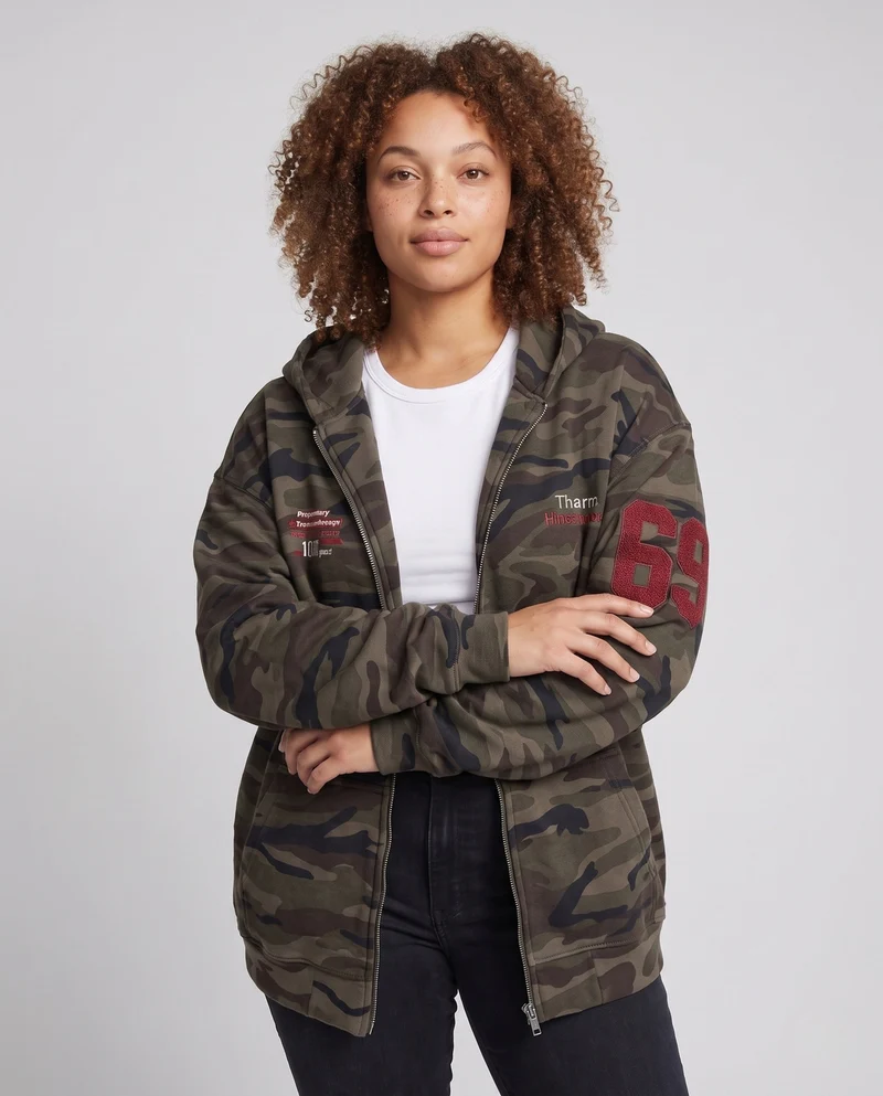Damen Camouflage Hoodie Nord Taschen