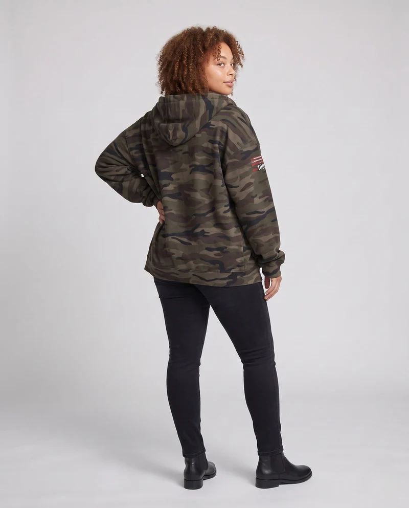 Damen Camouflage Hoodie Nord Taschen