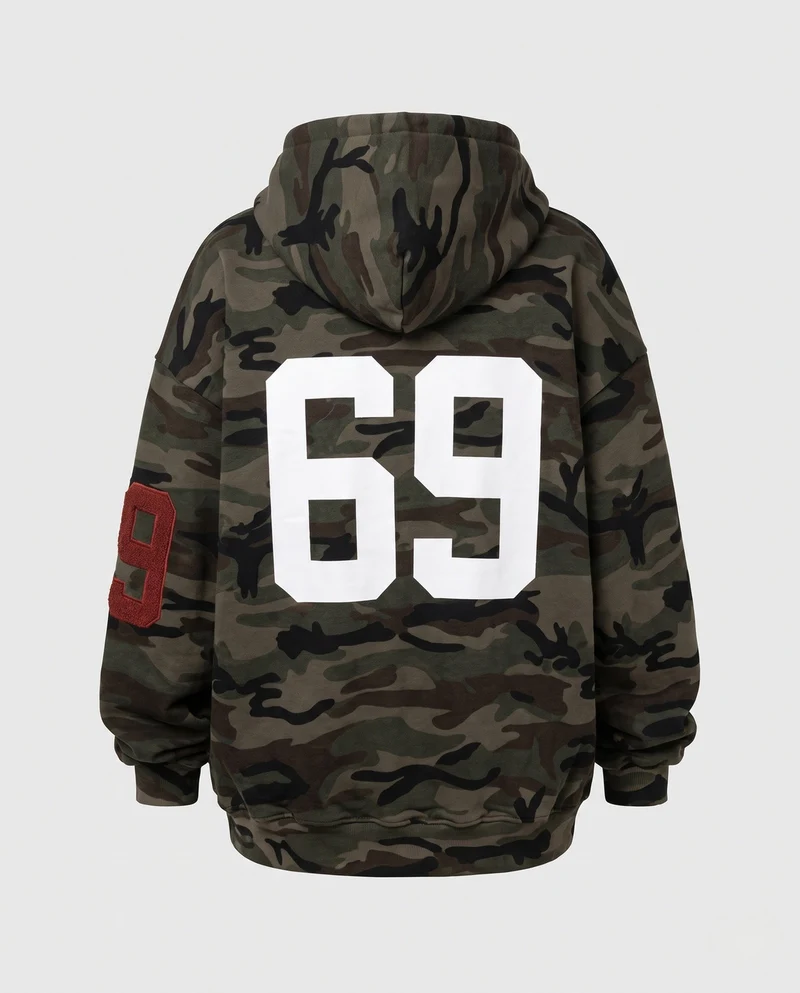 Damen Camouflage Hoodie Nord Taschen