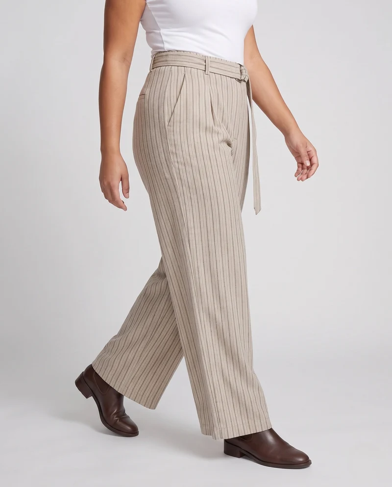 Damen Elegante und Bequeme Gestreifte Palazzo-Hosen Nord Taschen