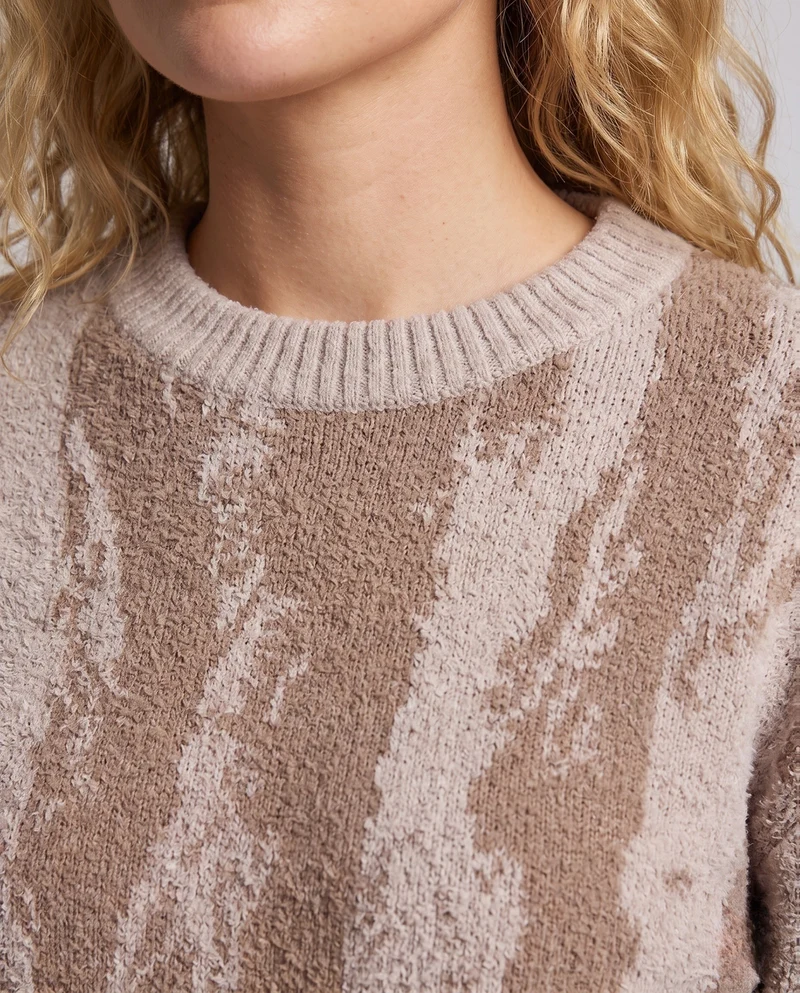 Frauen Flauschiger Oversized Pullover Nord Taschen