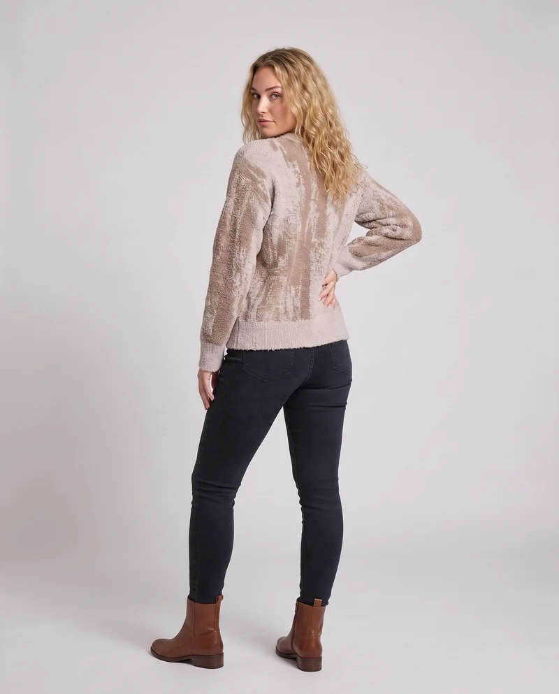 Frauen Flauschiger Oversized Pullover Nord Taschen