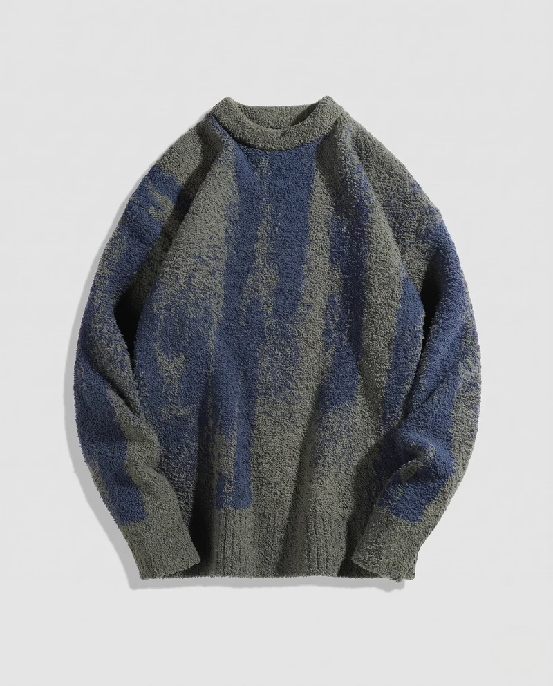 Frauen Flauschiger Oversized Pullover Nord Taschen