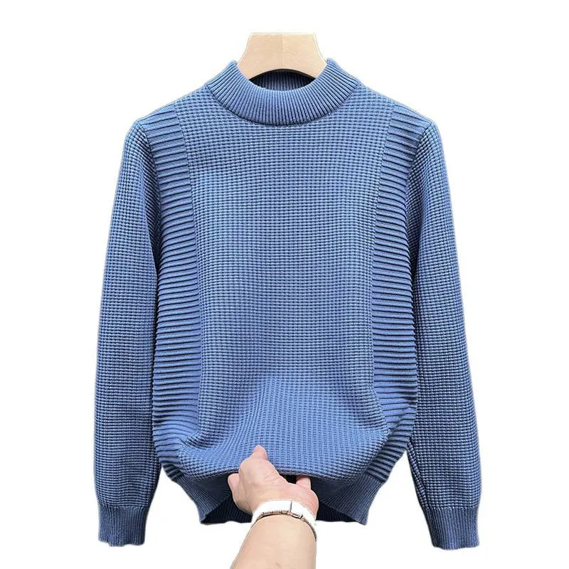 Damen Feinstrickpullover mit strukturierter Waffel- und Rippenstruktur und Stehkragen Nord Taschen