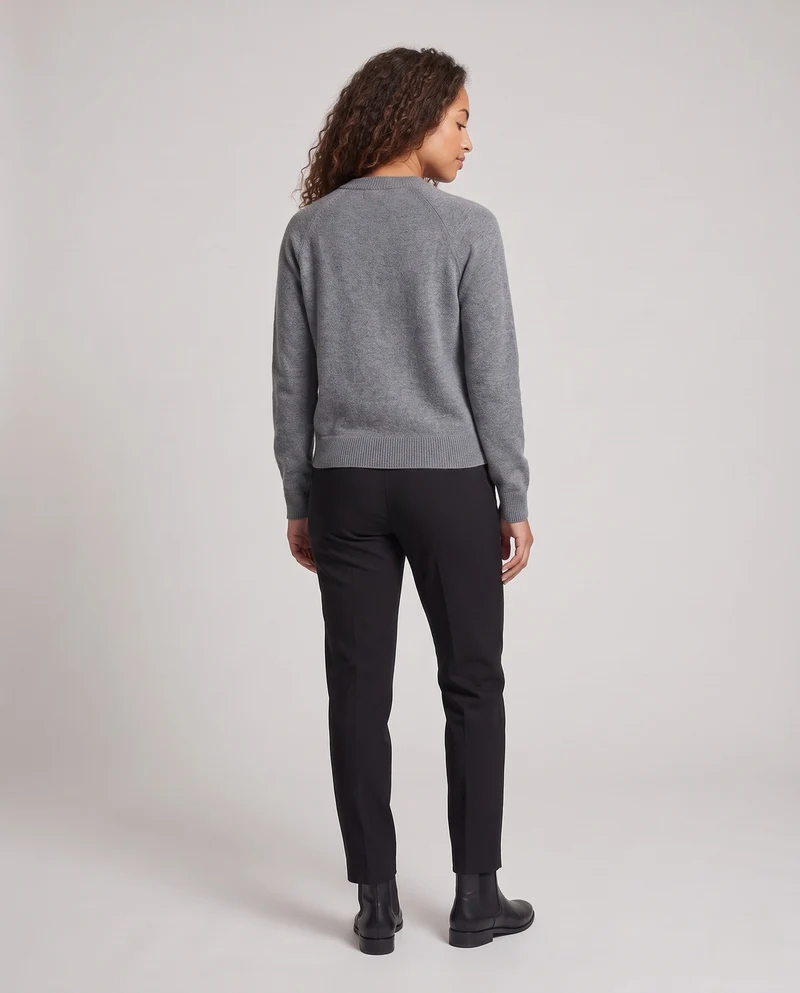 Damen Feinstrick-Cardigan mit bunter Knopfleiste und feinem Rippbund Nord Taschen