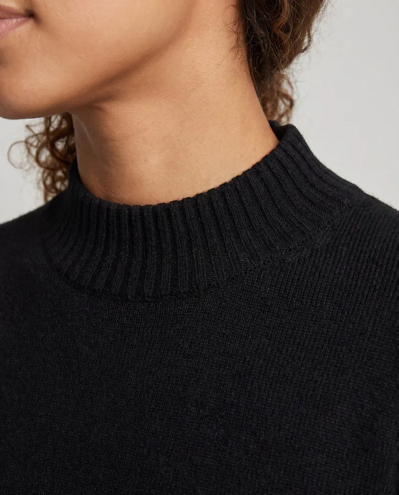Damen Feiner Kaschmir‑Look Stehkragenpullover mit überschnittener Schulter Nord Taschen