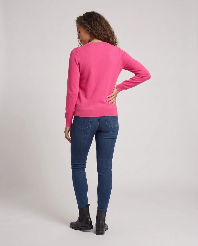 Damen Feiner Kaschmir-Mix Rundhalspullover mit weichem Fall und regulärer Passform Nord Taschen