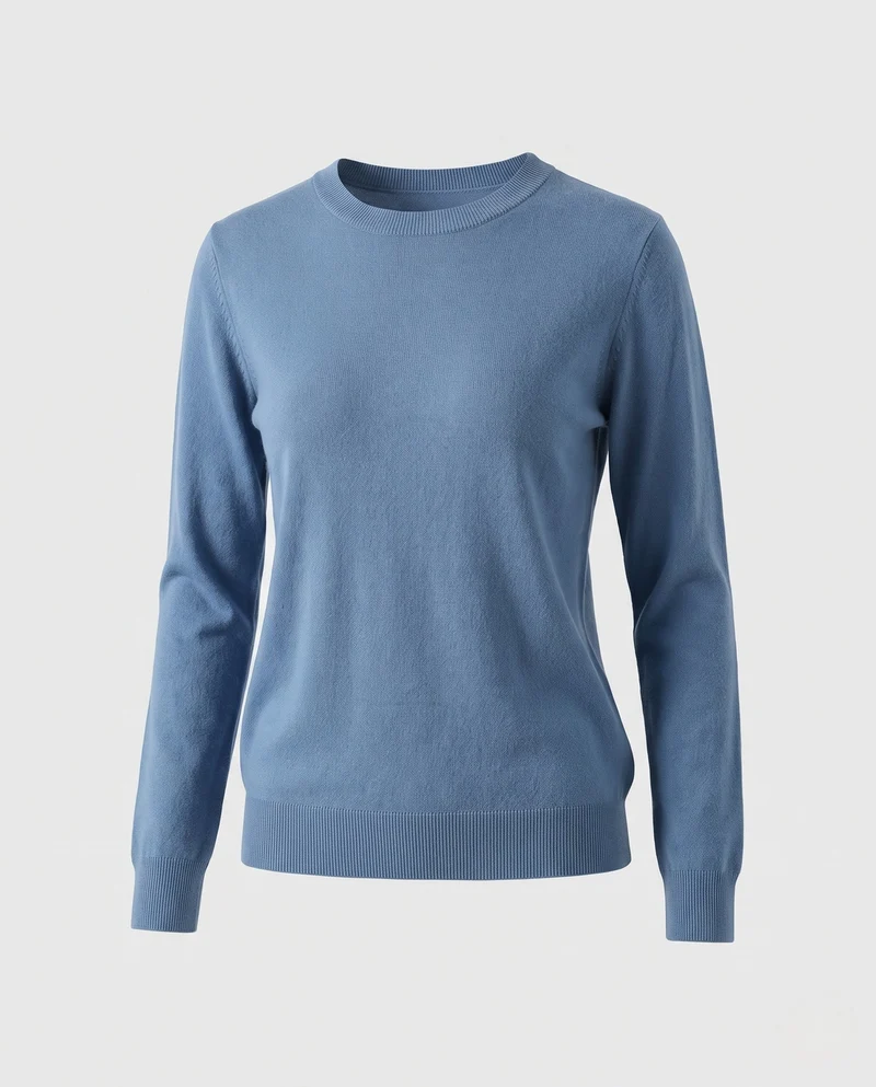 Damen Feiner Kaschmir-Mix Rundhalspullover mit weichem Fall und regulärer Passform Nord Taschen