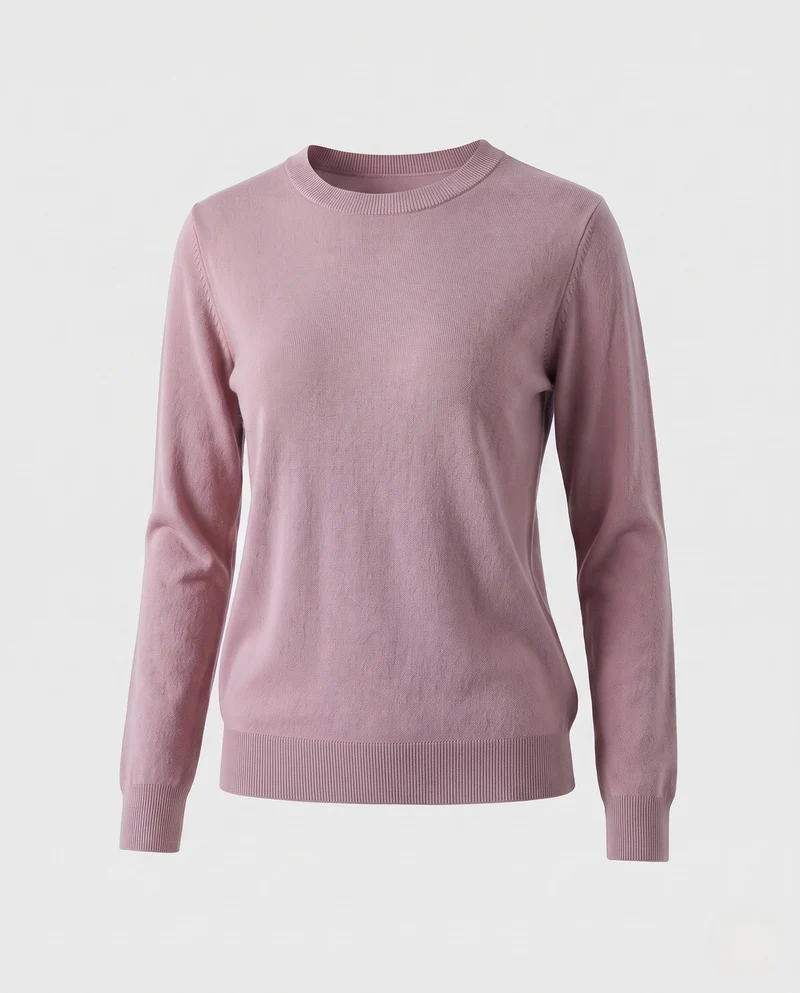 Damen Feiner Kaschmir-Mix Rundhalspullover mit weichem Fall und regulärer Passform Nord Taschen