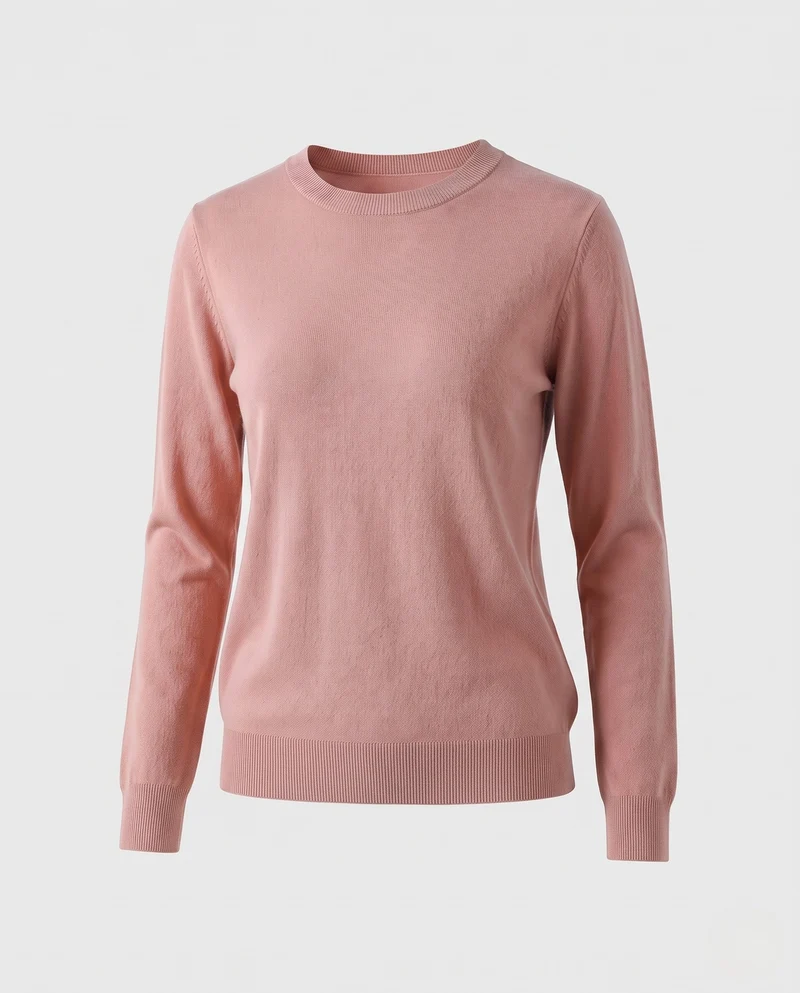 Damen Feiner Kaschmir-Mix Rundhalspullover mit weichem Fall und regulärer Passform Nord Taschen