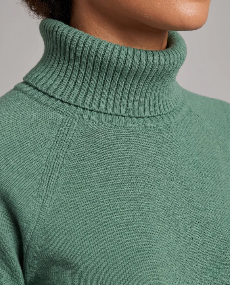 Damen Feiner Kaschmir‑Look Rollkragenpullover mit kastiger Kurzform und Raglanärmeln Nord Taschen