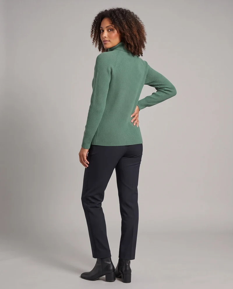 Damen Feiner Kaschmir‑Look Rollkragenpullover mit kastiger Kurzform und Raglanärmeln Nord Taschen