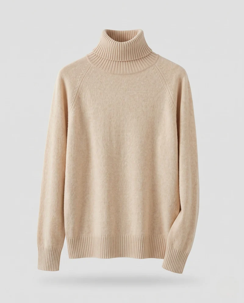 Damen Feiner Kaschmir‑Look Rollkragenpullover mit kastiger Kurzform und Raglanärmeln Nord Taschen
