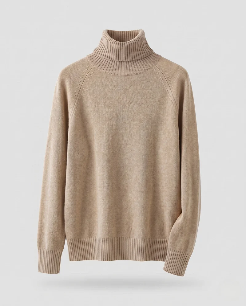 Damen Feiner Kaschmir‑Look Rollkragenpullover mit kastiger Kurzform und Raglanärmeln Nord Taschen