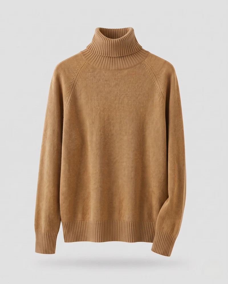 Damen Feiner Kaschmir‑Look Rollkragenpullover mit kastiger Kurzform und Raglanärmeln Nord Taschen