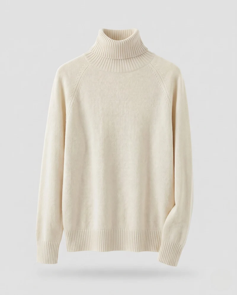 Damen Feiner Kaschmir‑Look Rollkragenpullover mit kastiger Kurzform und Raglanärmeln Nord Taschen