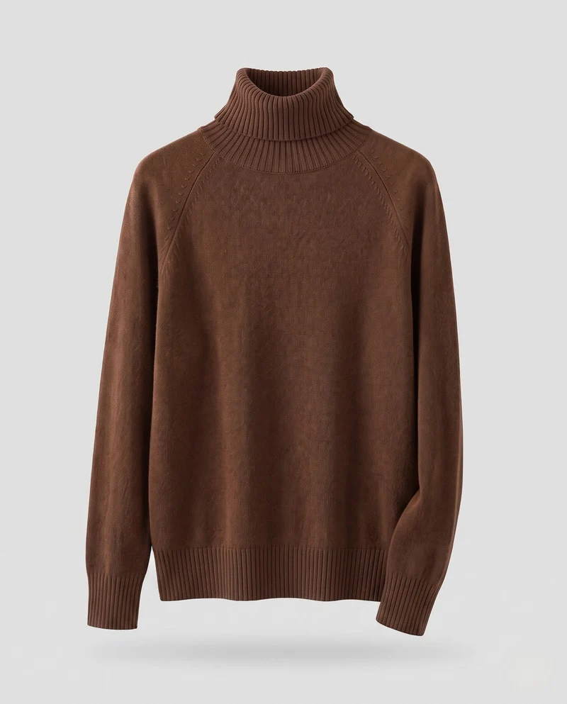 Damen Feiner Kaschmir‑Look Rollkragenpullover mit kastiger Kurzform und Raglanärmeln Nord Taschen