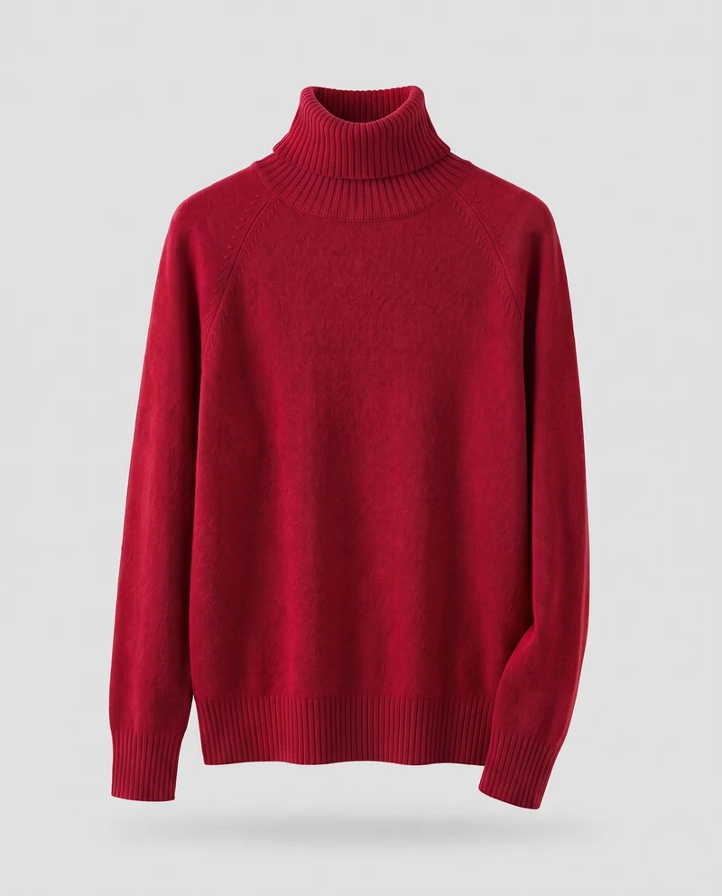 Damen Feiner Kaschmir‑Look Rollkragenpullover mit kastiger Kurzform und Raglanärmeln Nord Taschen