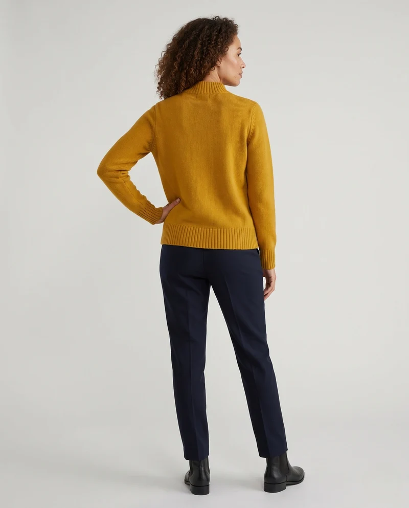 Damen Feiner Kaschmir‑Look Rollkragenpullover mit schmaler Passform Nord Taschen