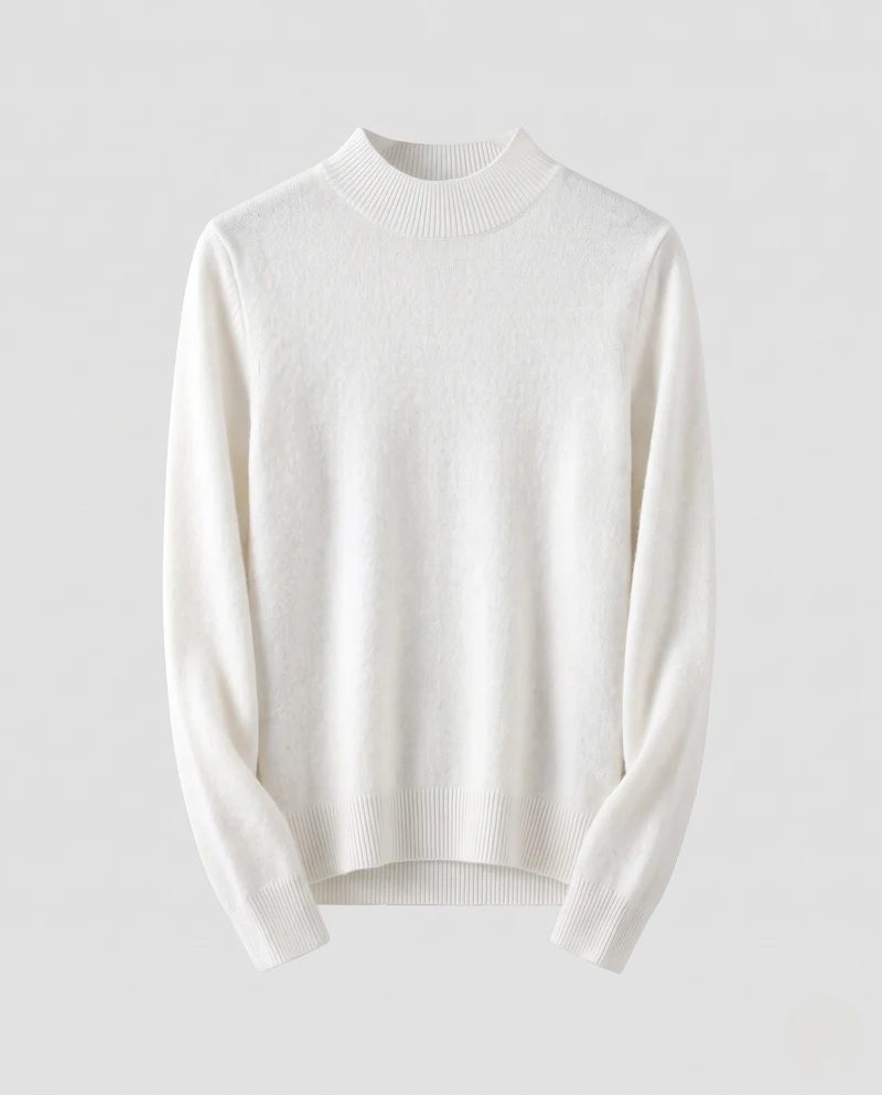 Damen Feiner Kaschmir‑Look Rollkragenpullover mit schmaler Passform Nord Taschen