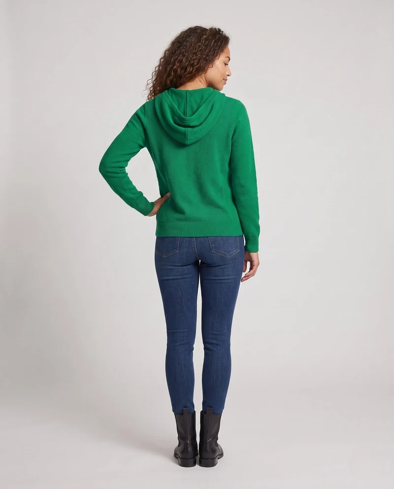 Damen Kapuzen‑Feinstrickpullover mit Kaschmir‑Optik und Ajour‑Diamantstruktur Nord Taschen