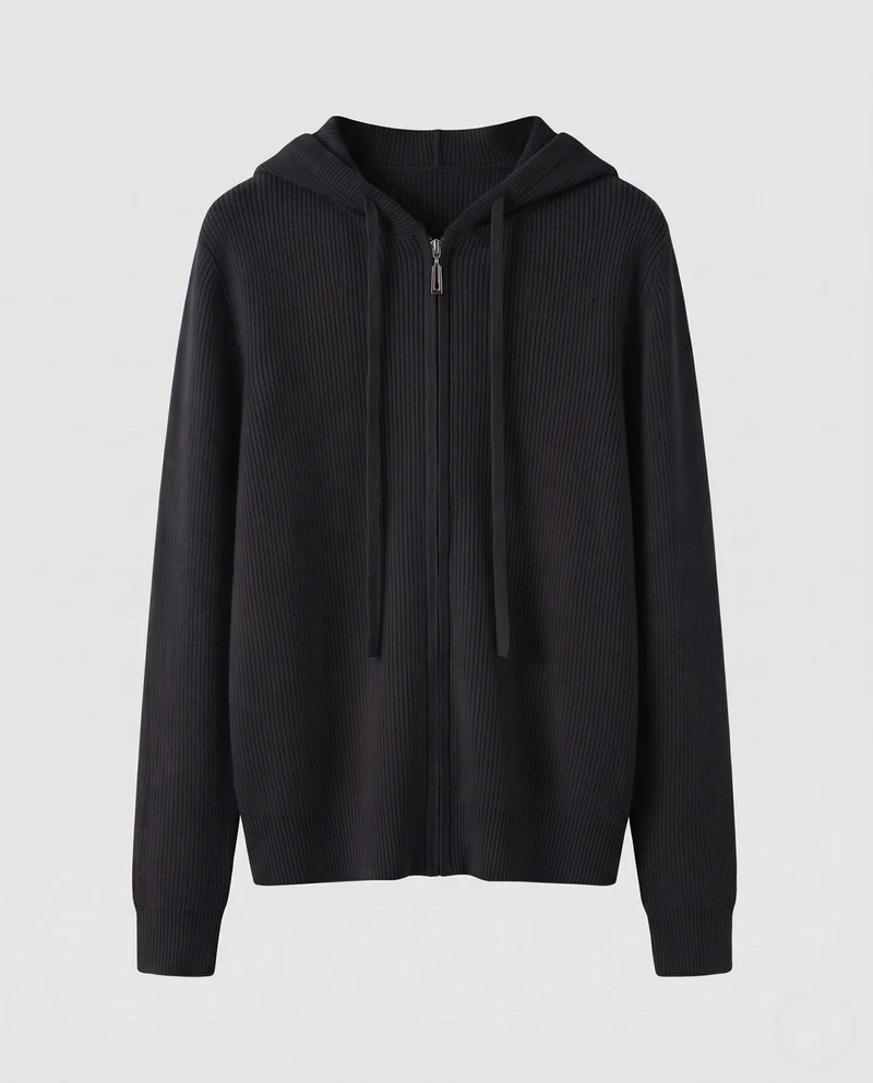 Damen Kapuzen-Feinstrickjacke mit Reißverschluss und kaschmirähnlicher Haptik Nord Taschen