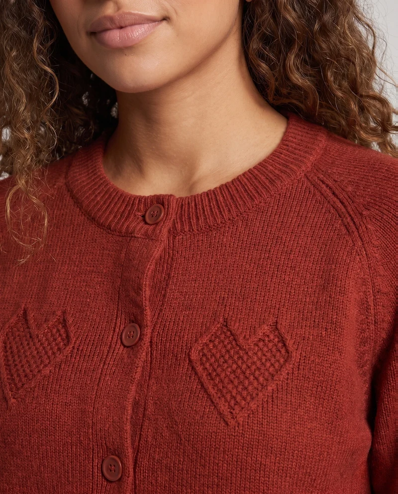 Damen Herz-Ajour Feinstrick-Cardigan mit Rundhalsausschnitt und kaschmirähnlicher Mohair-Optik Nord Taschen