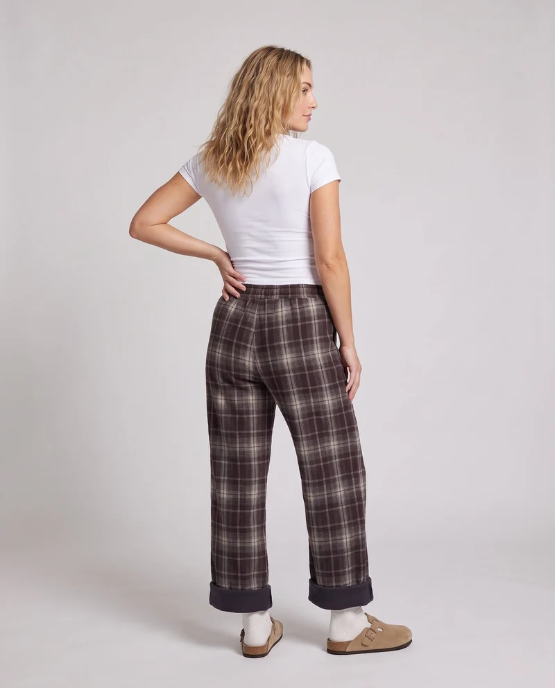 Damen Bequeme Karierte Hose Nord Taschen