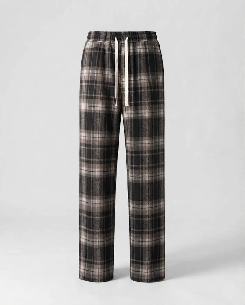 Damen Bequeme Karierte Hose Nord Taschen
