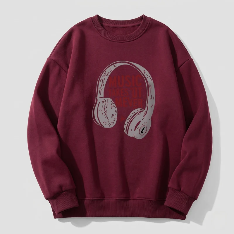 Damen Gemütlicher Sweatshirt mit Kopfhörer Design Nord Taschen