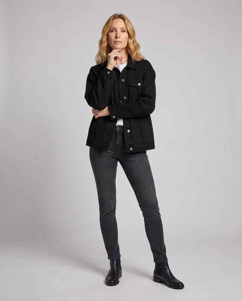 Damen Freizeit Denim Jacke Nord Taschen
