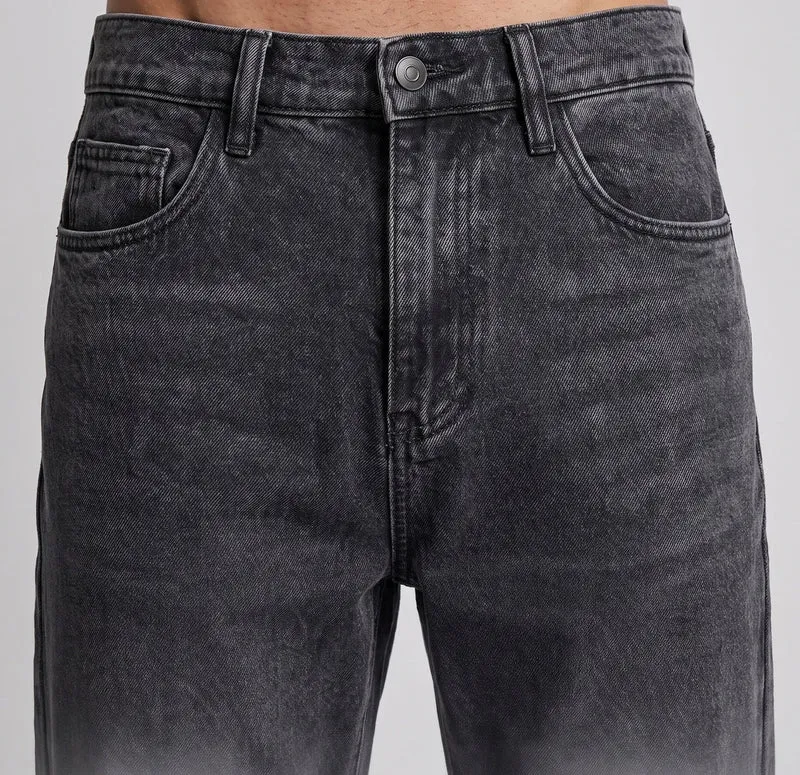 Herren Weite hochgeschnittene Relaxed-Jeans aus gewaschenem Denim Nord Taschen