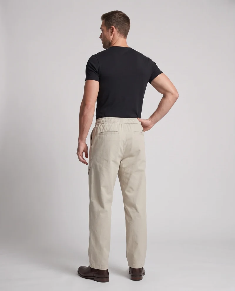 Herren Weite Cargo-Freizeithose im Joggerstil mit Tunnelzugbund & aufgesetzten Klappentaschen Nord Taschen