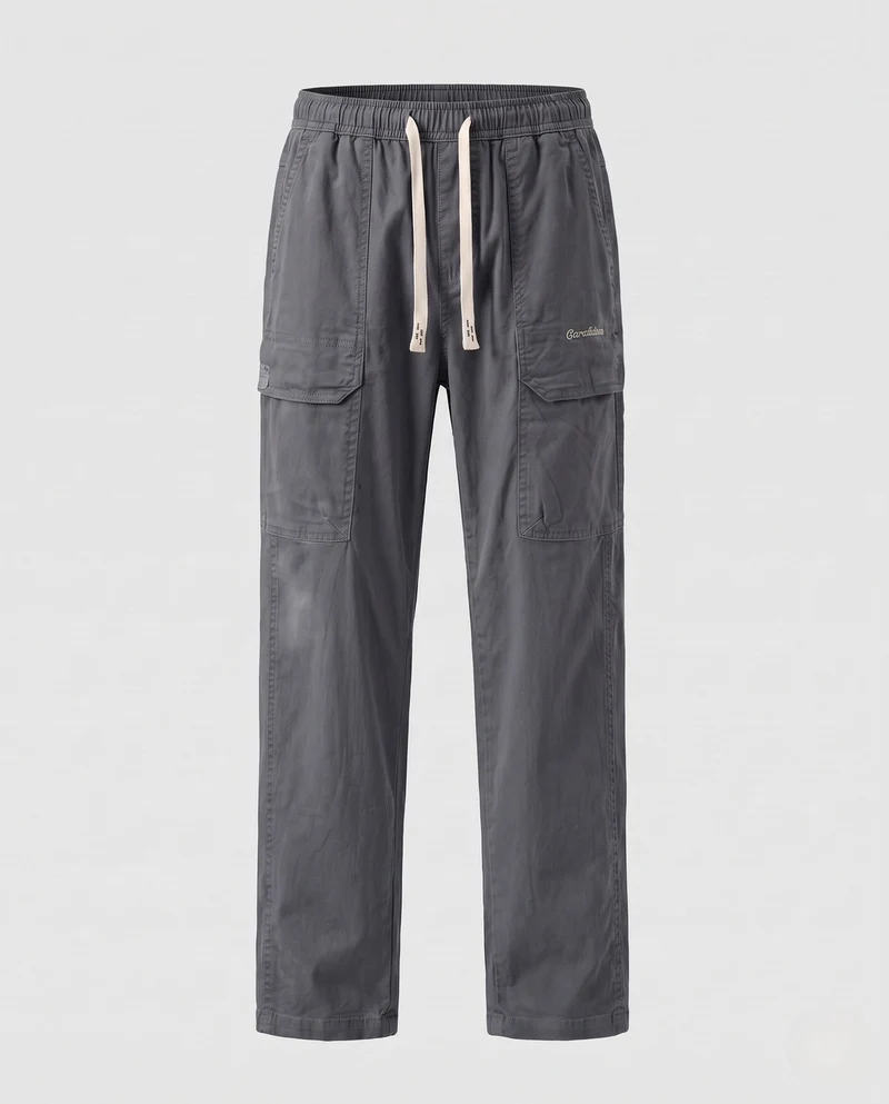 Herren Weite Cargo-Freizeithose mit Tunnelzugbund und Mehrfachtaschen Nord Taschen