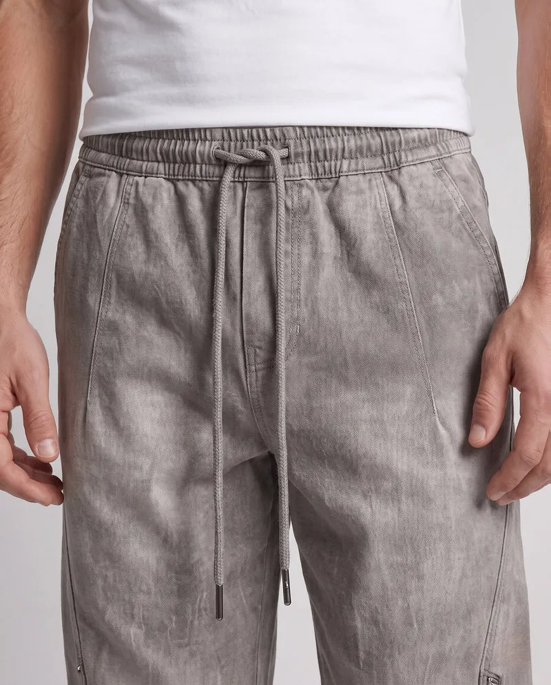 Herren Weite Baggy-Freizeithose mit Tunnelzug, washed Denim‑Optik und Utility‑Nähten Nord Taschen