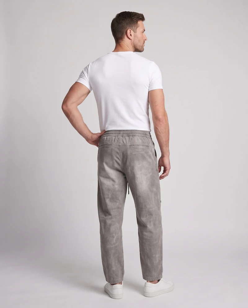 Herren Weite Baggy-Freizeithose mit Tunnelzug, washed Denim‑Optik und Utility‑Nähten Nord Taschen