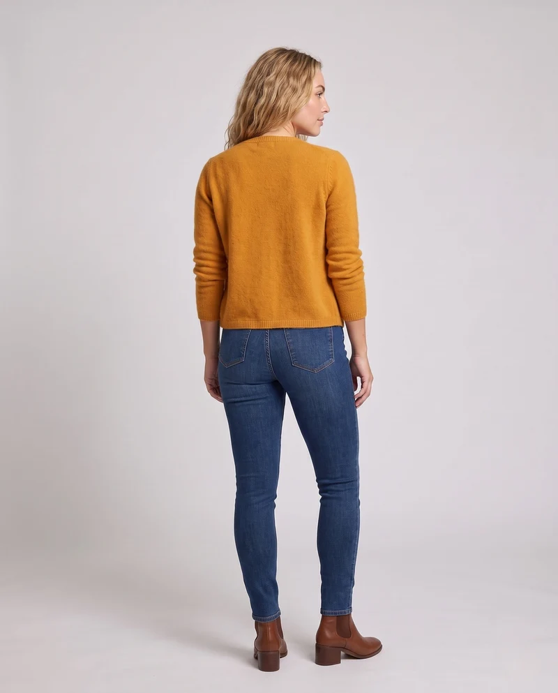 Damen Feiner Wollmix‑Knopfcardigan mit dekorativen goldfarbenen Druckknöpfen Nord Taschen