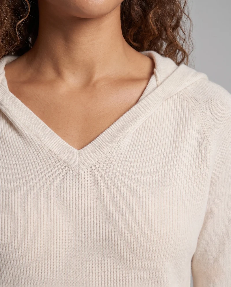 Damen Feiner Wollmix-Pullover mit sanftem V-Ausschnitt und kaschmirähnlicher Weichheit Nord Taschen