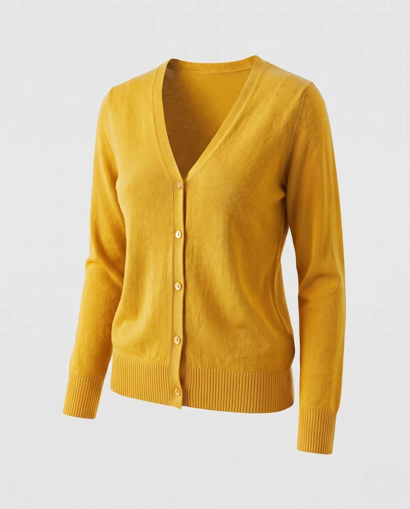 Damen Feiner V-Ausschnitt Strickcardigan mit Knopfleiste, langen Ärmeln und Kaschmir‑Mix Nord Taschen