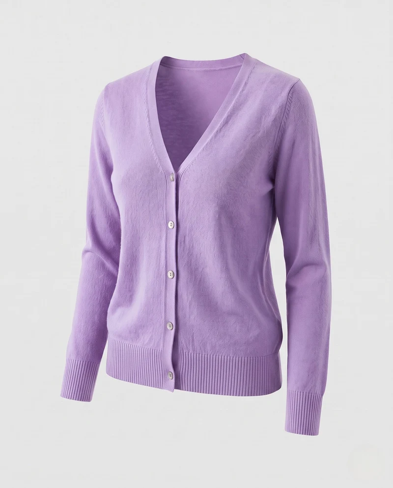 Damen Feiner V-Ausschnitt Strickcardigan mit Knopfleiste, langen Ärmeln und Kaschmir‑Mix Nord Taschen