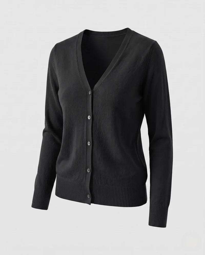 Damen Feiner V-Ausschnitt Strickcardigan mit Knopfleiste, langen Ärmeln und Kaschmir‑Mix Nord Taschen